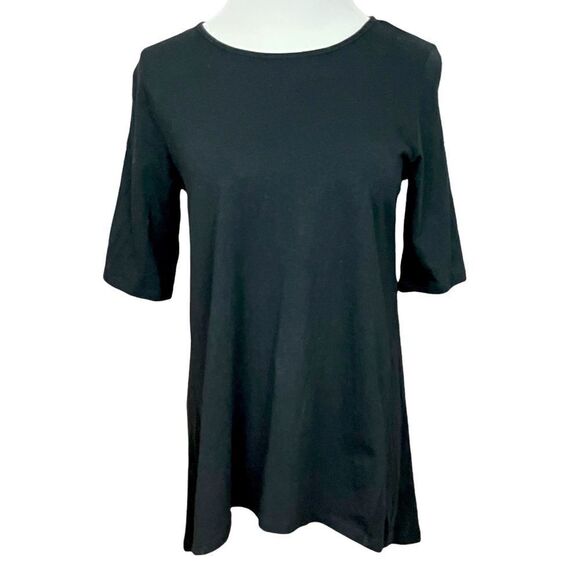 Madewell Black Back Zip Swing Tee S - Picture 1 of 6